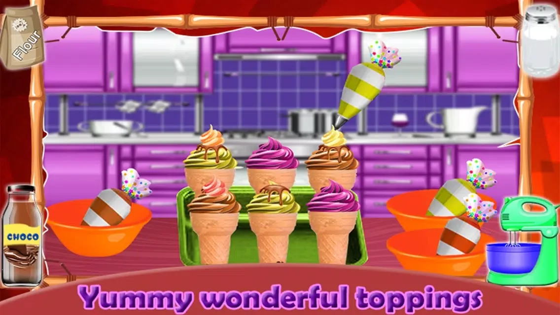 Cone Cupcakes Maker - Sweet Food Cooking Ekran Görüntüleri