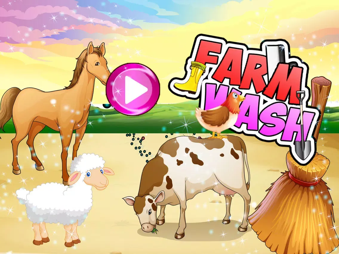 Farm Wash - House clean up and animal care fun for kids iPad  Screenshots