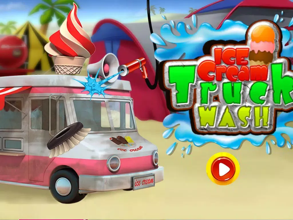 Ice Cream Truck Wash - Washing, cleaning & dirty car cleanup game iPad 應用截圖