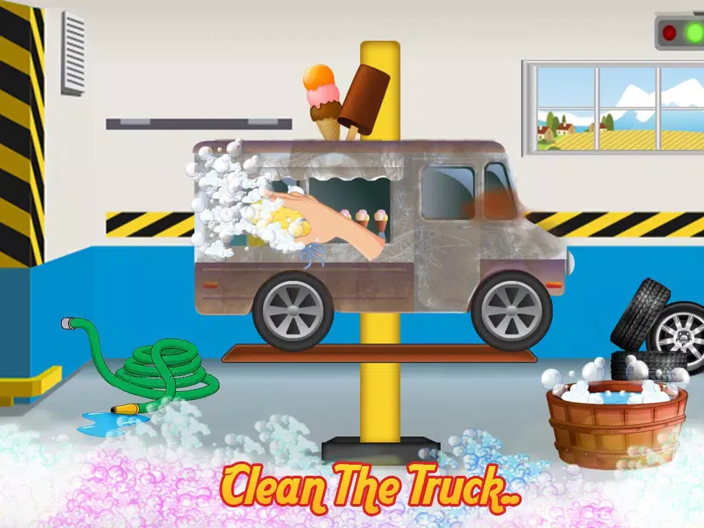 Ice Cream Truck Wash - Washing, cleaning & dirty car cleanup game iPad 應用截圖