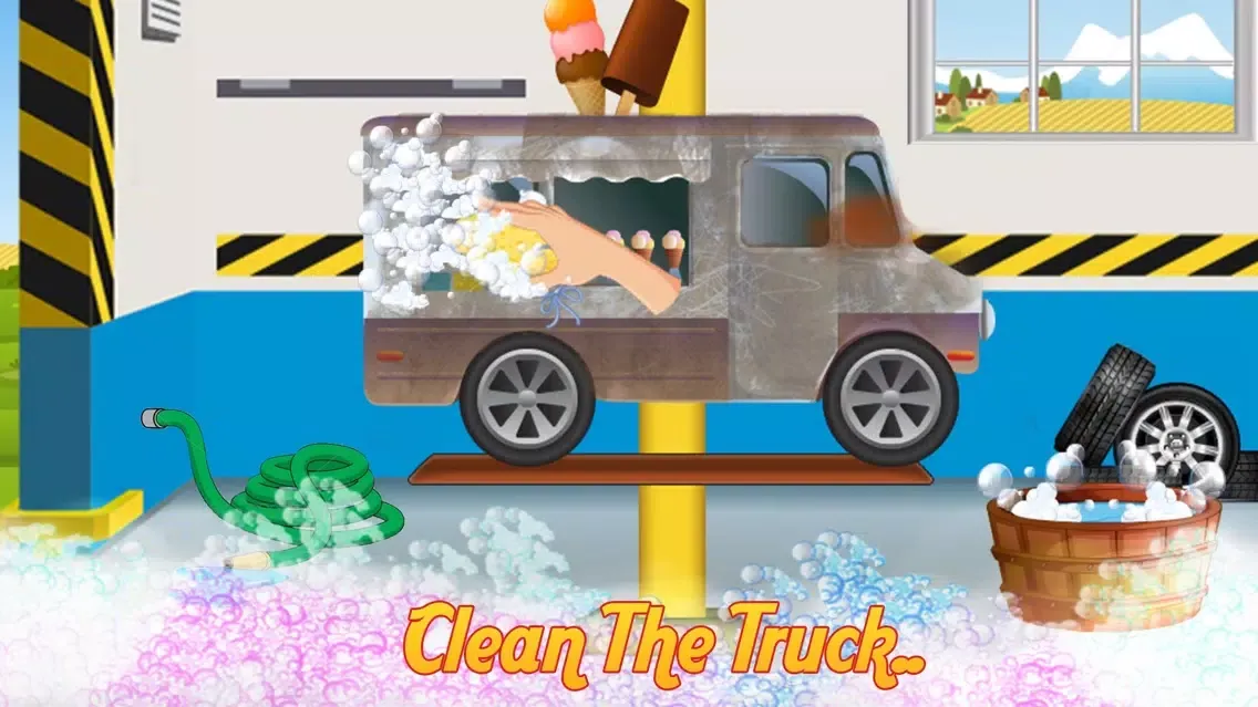 Ice Cream Truck Wash - Washing, cleaning & dirty car cleanup game應用截圖