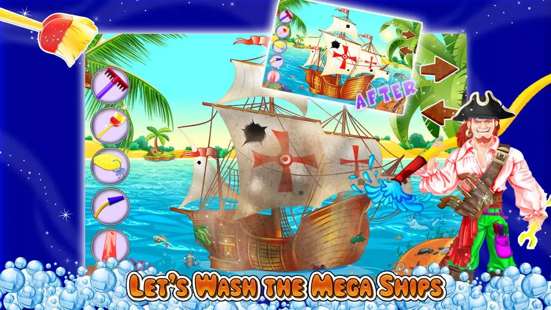 تصاویر Kids Ship Wash Salon – Cleanup & repair pirate ships in this crazy mechanic game