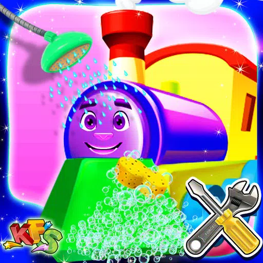 Kids train wash & repair – Fix locomotive in this mechanic garage game for kids