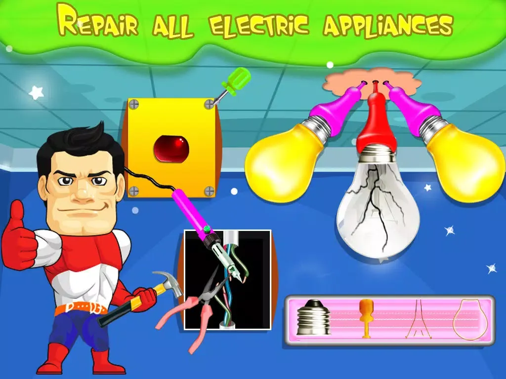 Capturas de tela do Little Electrician Repair Shop – Fix the house electrical goods with best mechanic skills iPad 