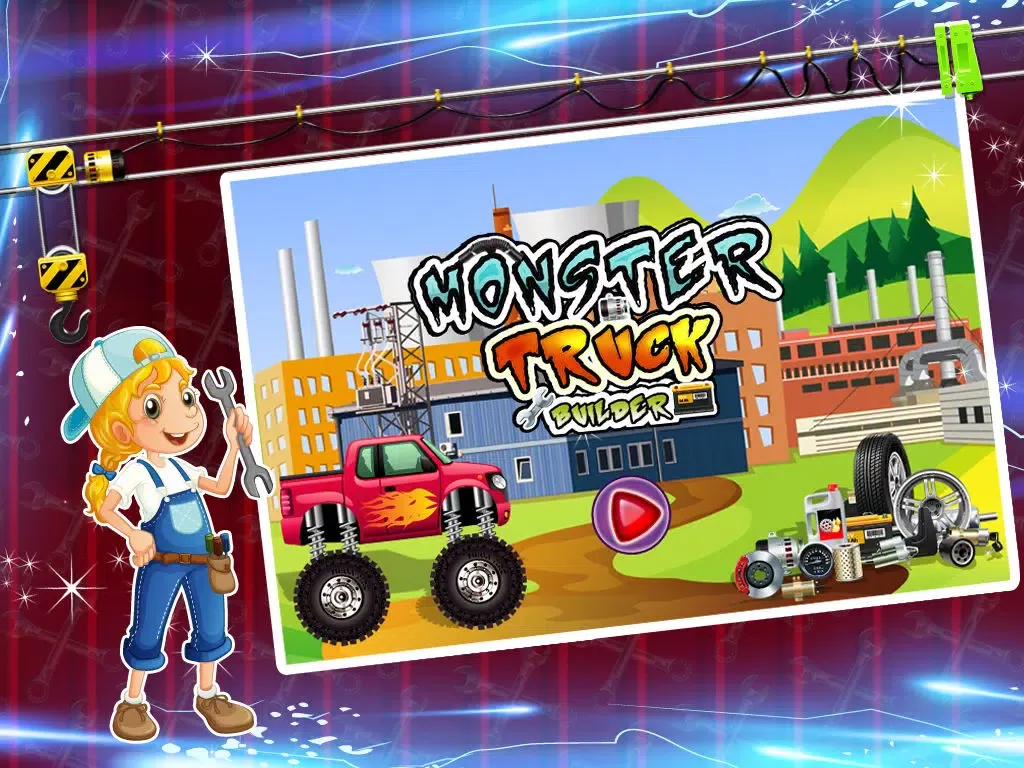 Tangkapan skrin Monster Truck Builder - Build 4x4 vehicle in this crazy mechanic game for kids iPad 