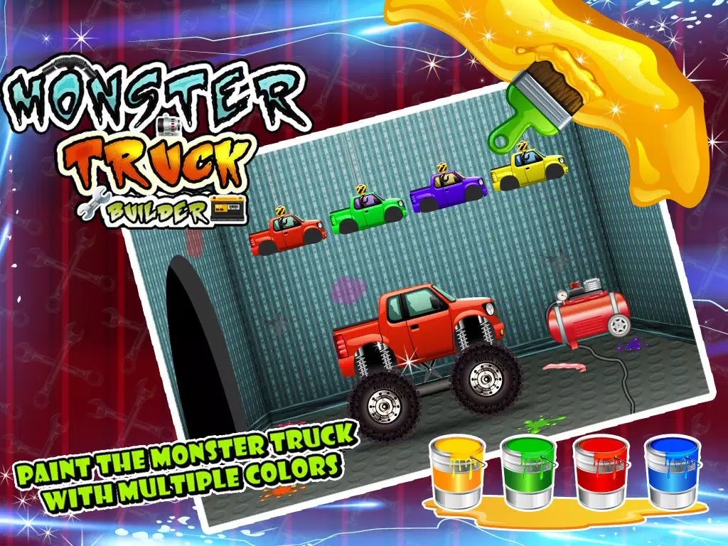 Tangkapan skrin Monster Truck Builder - Build 4x4 vehicle in this crazy mechanic game for kids iPad 