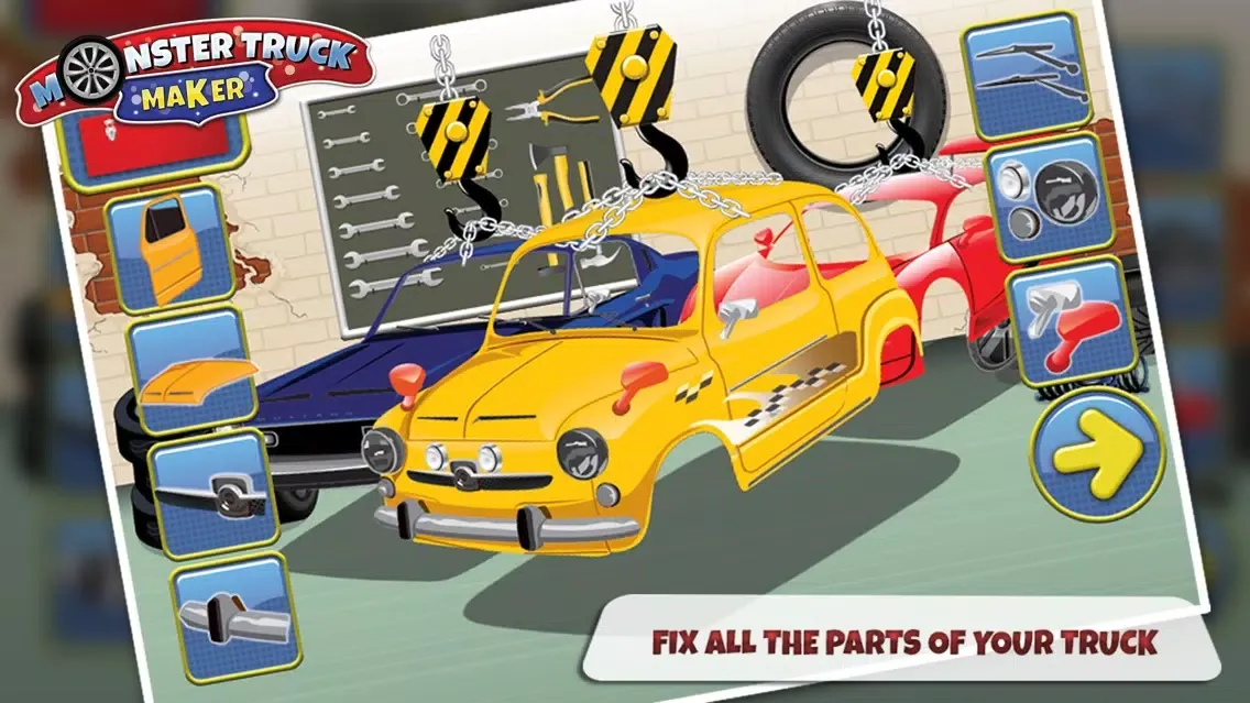 Ảnh chụp màn hình của Monster Truck Maker – Build the vehicle in this mechanic game