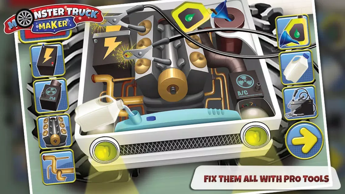 Ảnh chụp màn hình của Monster Truck Maker – Build the vehicle in this mechanic game