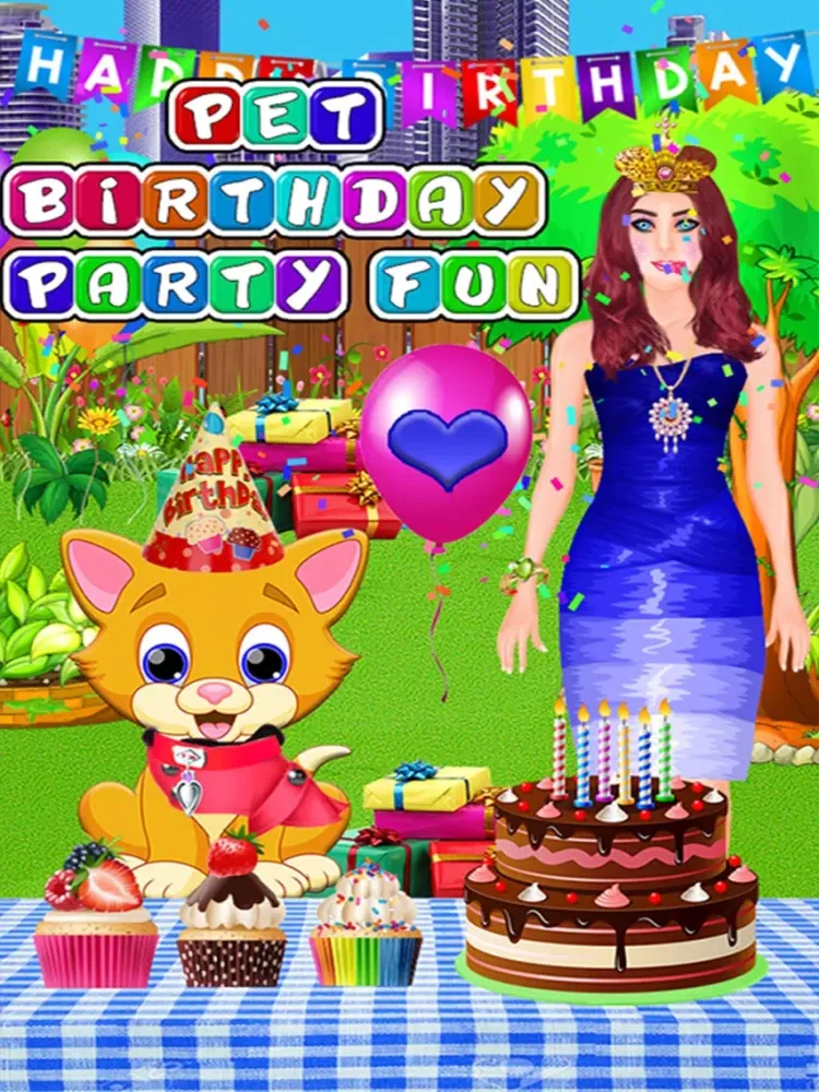 Pet Birthday Party Fun – Fluffy Friend Celebration iPad 应用截图