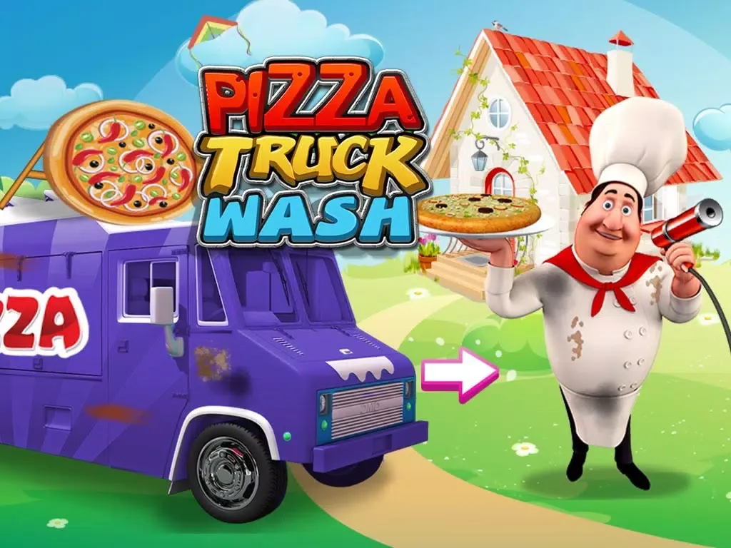 Скриншоты Pizza Truck Wash - Dirty, messy and dusty car washing and crazy clean up adventure game iPad 
