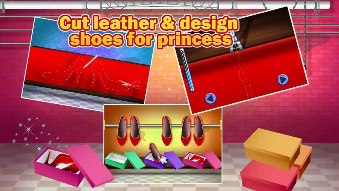 Princess Shoe Factory – Design, make & decorate shoes in this maker game スクリーンショット