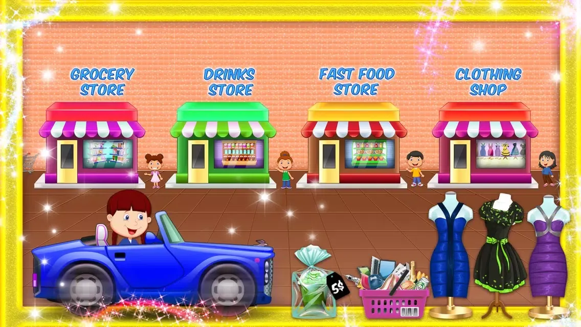 Capturas de tela do Supermarket Drive thru Shop- City Car Shopping