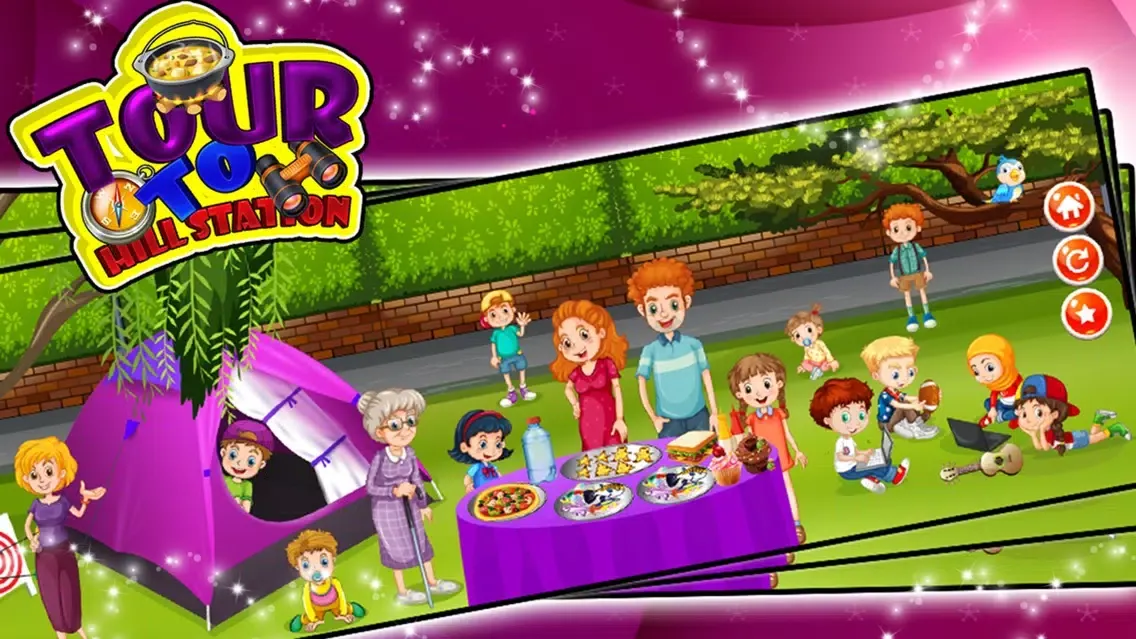 Tour to Hill Station – Crazy camping, cooking & shopping fun game سکرین شاٹس