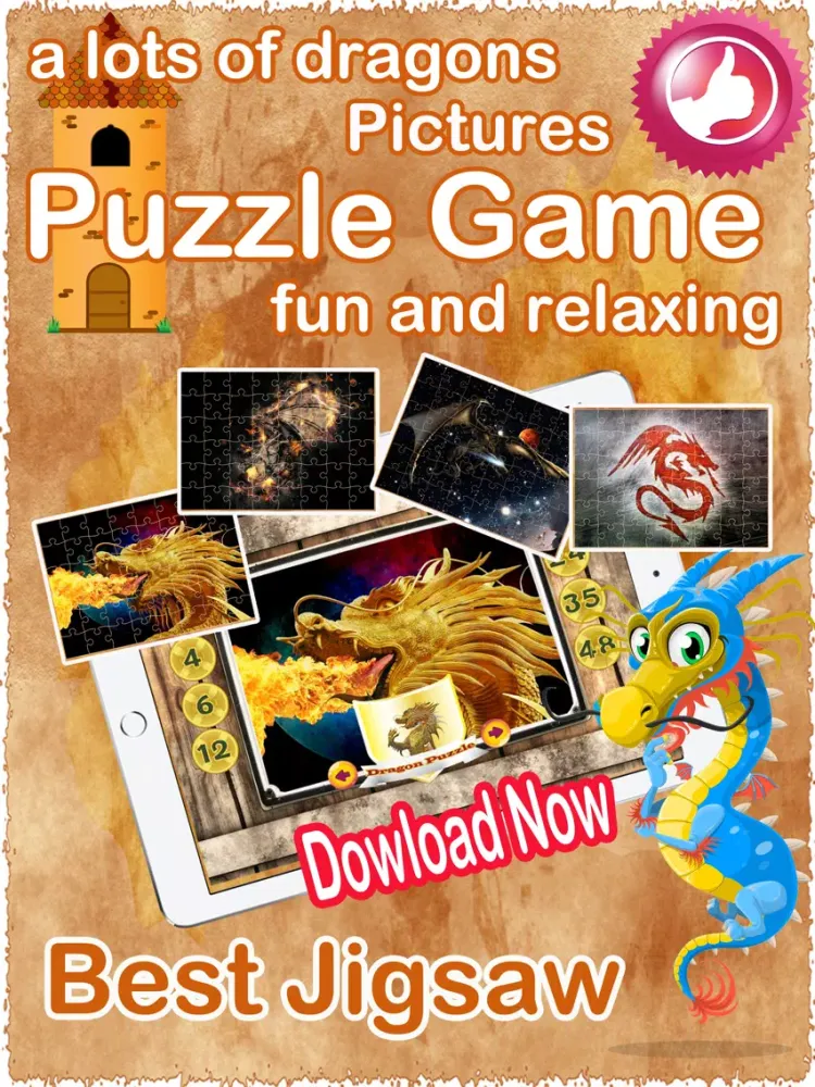 Dragon Puzzles Game Free Animated Jigsaw Puzzle for Kids! iPad  स्क्रीनशॉट