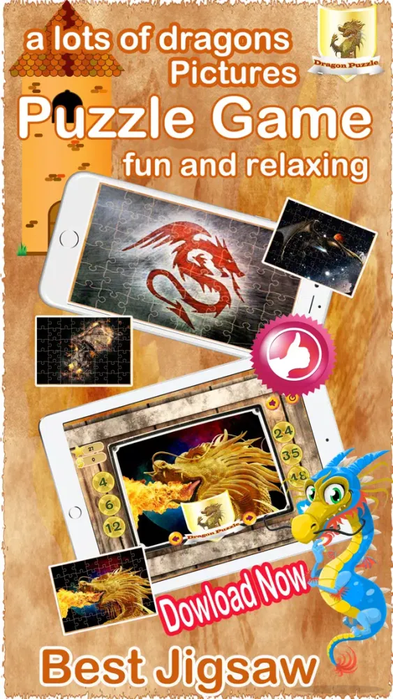 Dragon Puzzles Game Free Animated Jigsaw Puzzle for Kids! स्क्रीनशॉट