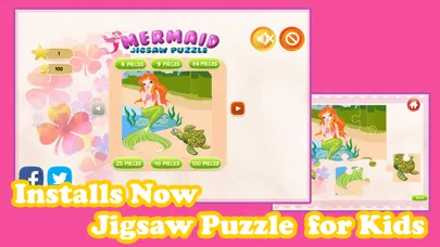 Cute Mermaid Princess Jigsaw Puzzle Game Free - UnderWater Marine Animals Magic Games Brain Training Education For Kids Screenshots