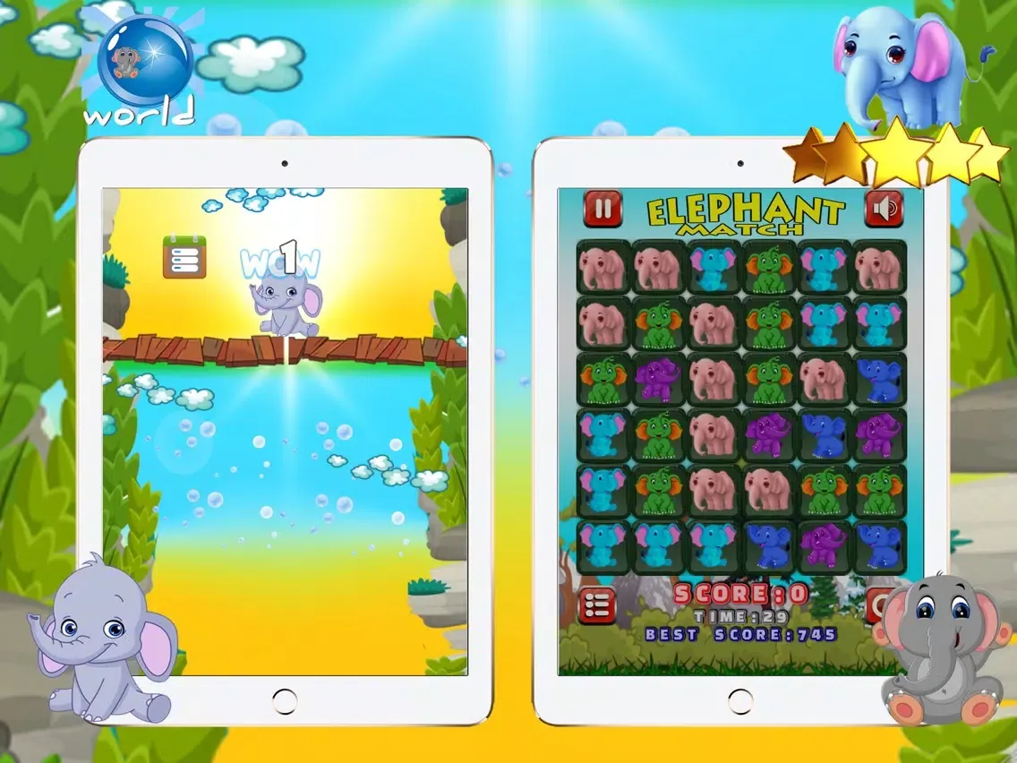 Tangkapan skrin World of elephant turn iPad 