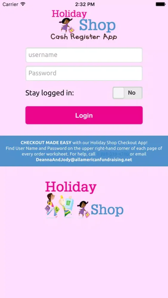Capturas de tela do Holiday Shop Checkout App