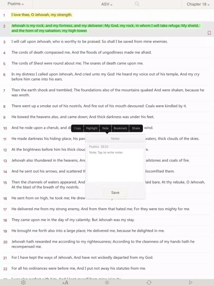 Tangkapan layar Bible : Holy Bible ASV - Bible Study on the go iPad 