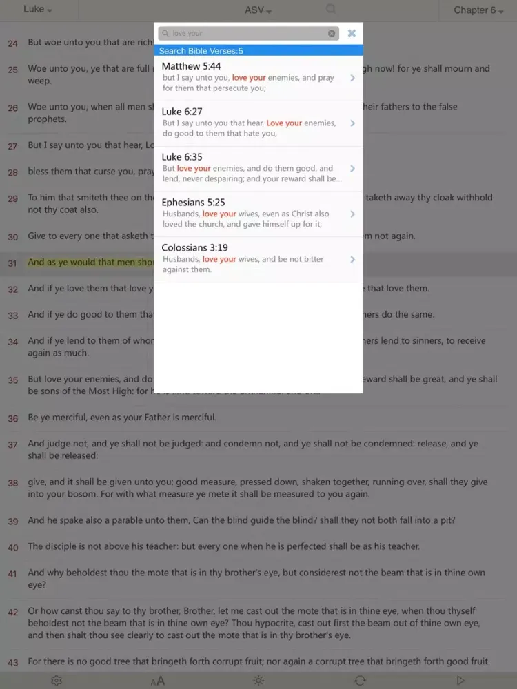 Tangkapan layar Bible : Holy Bible ASV - Bible Study on the go iPad 