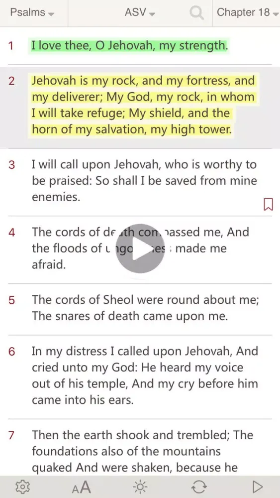 Tangkapan layar Bible : Holy Bible ASV - Bible Study on the go