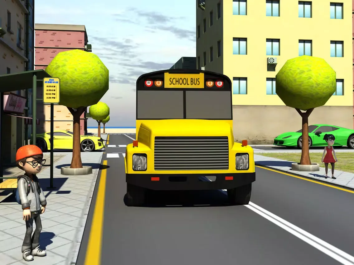 Kids School Bus Learning Driver 3d simulator iPad  Screenshots