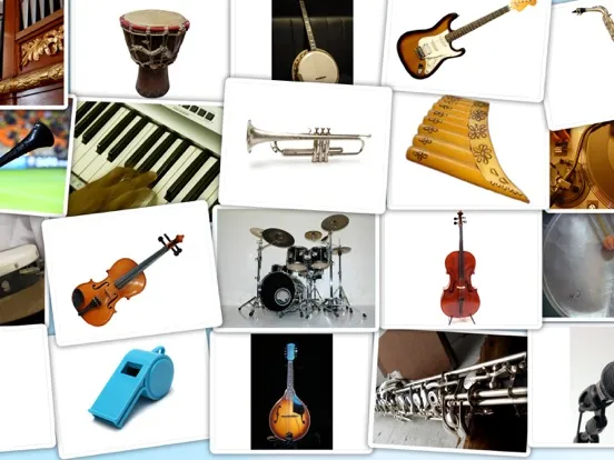 Zrzuty ekranu Musical instruments sounds flashcards and matching pairs game for kids and toddlers iPad 