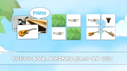 Zrzuty ekranu Musical instruments sounds flashcards and matching pairs game for kids and toddlers