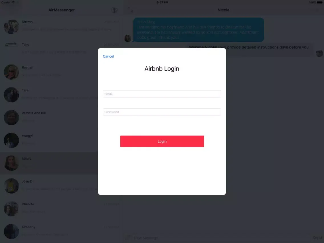 AirMessenger for Airbnb Host iPad  স্ক্রিনশট