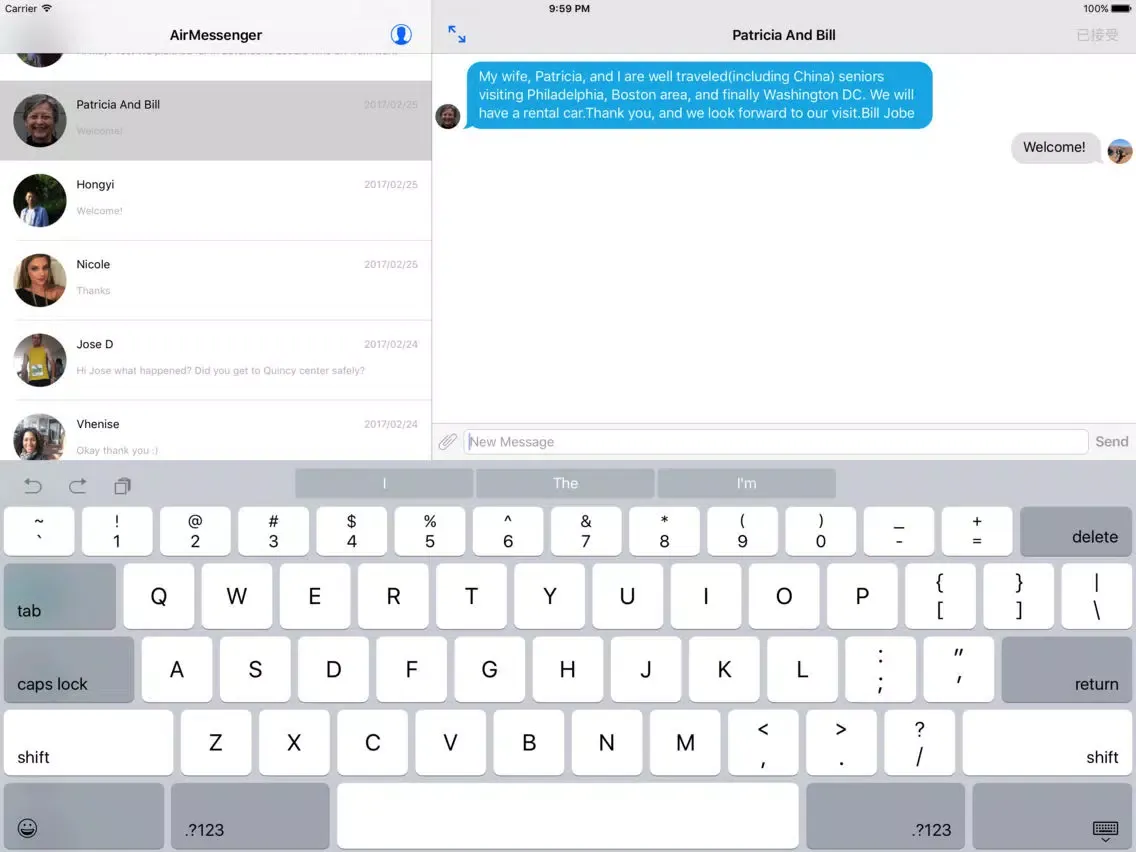 AirMessenger for Airbnb Host iPad  স্ক্রিনশট