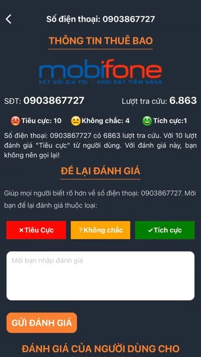 Capturas de tela do Kiểm Tra Số Điện Thoại