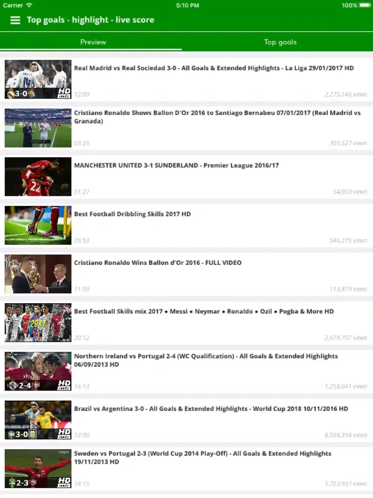 Football daily - top goals, highlight, live score iPad  স্ক্রিনশট