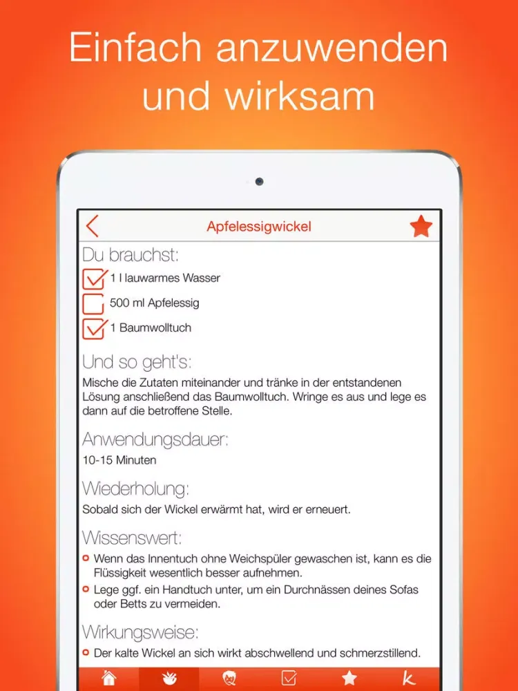 Zrzuty ekranu Hausmittel iPad 
