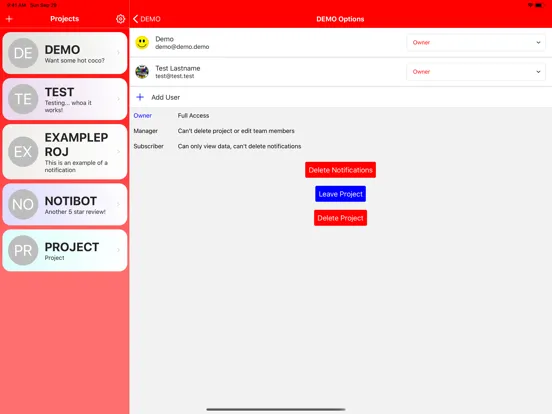 NotiBot iPad  Ekran Görüntüleri
