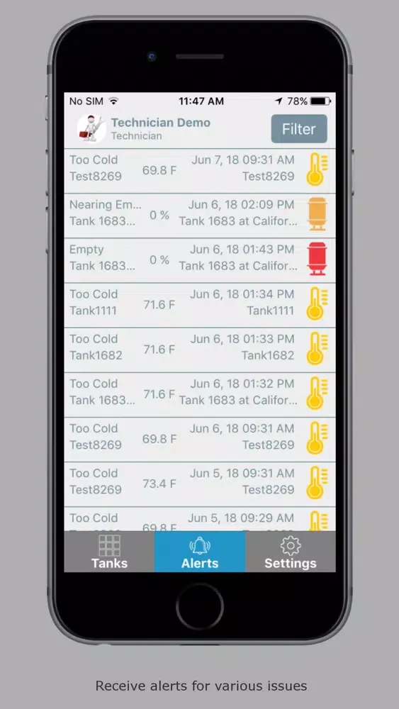 Captures d'écran de Tank Monitoring by Kii