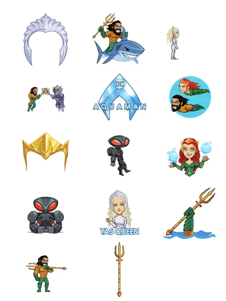 Tangkapan layar Aquaman Sticker Pack iPad 