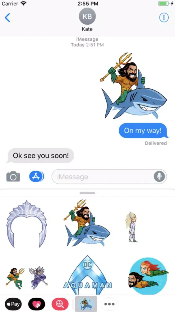 Tangkapan layar Aquaman Sticker Pack
