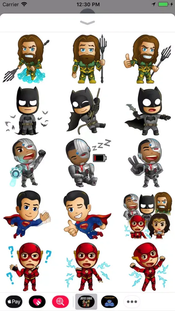 Capturas de tela do Justice League Sticker Pack