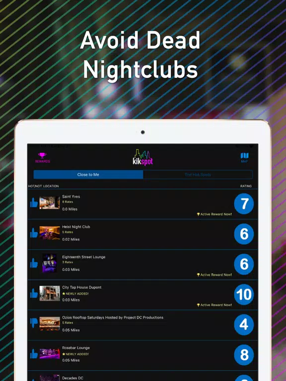 Seek Bars & Clubs with Kikspot iPad  Screenshots
