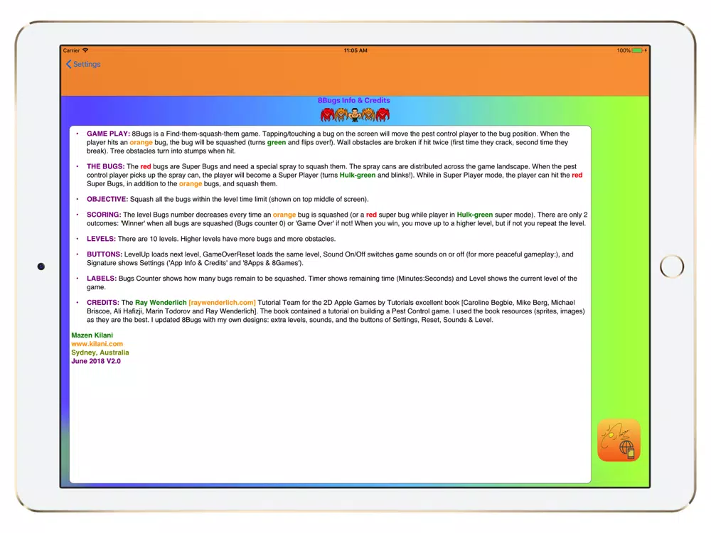 8Bugs iPad  Screenshots