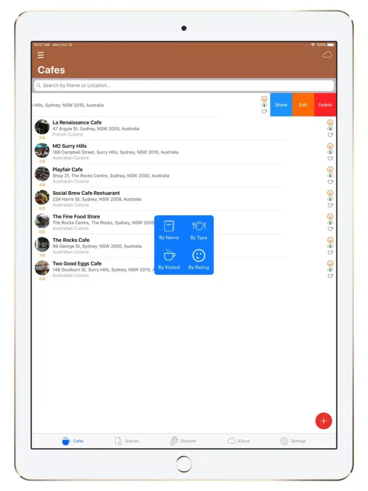 Скриншоты 8Cafe iPad 