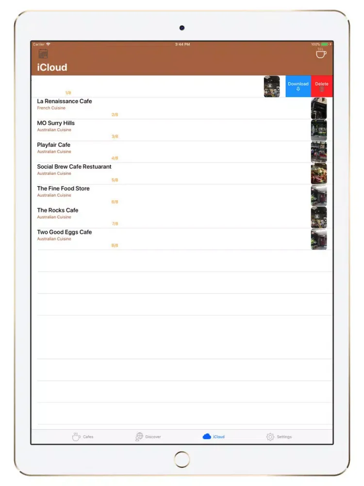 Скриншоты 8Cafe iPad 