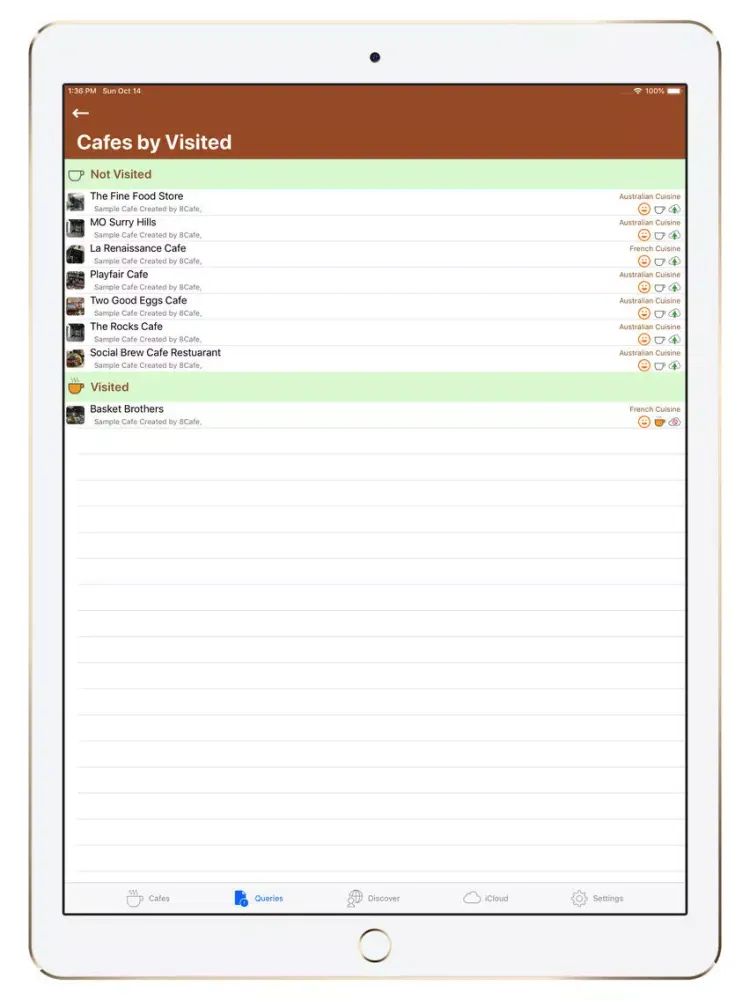 Скриншоты 8Cafe iPad 