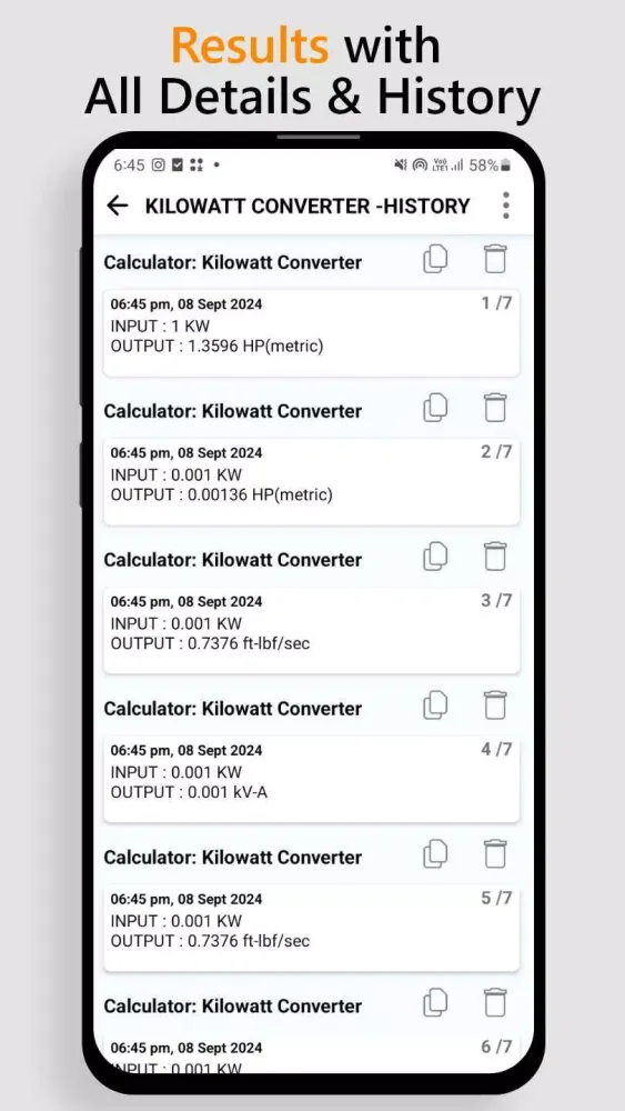 Kilowatt Calculator سکرین شاٹس