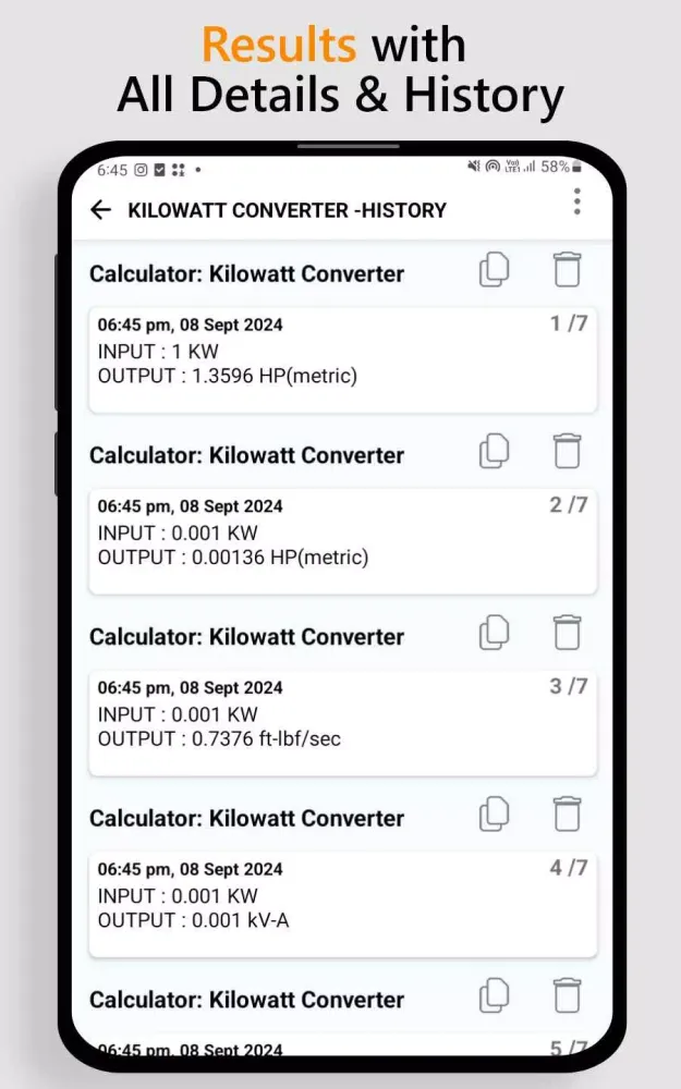 Kilowatt Calculator سکرین شاٹس