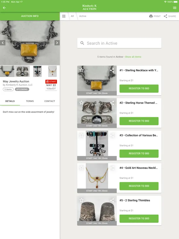 Скриншоты Kimberly K Auction iPad 