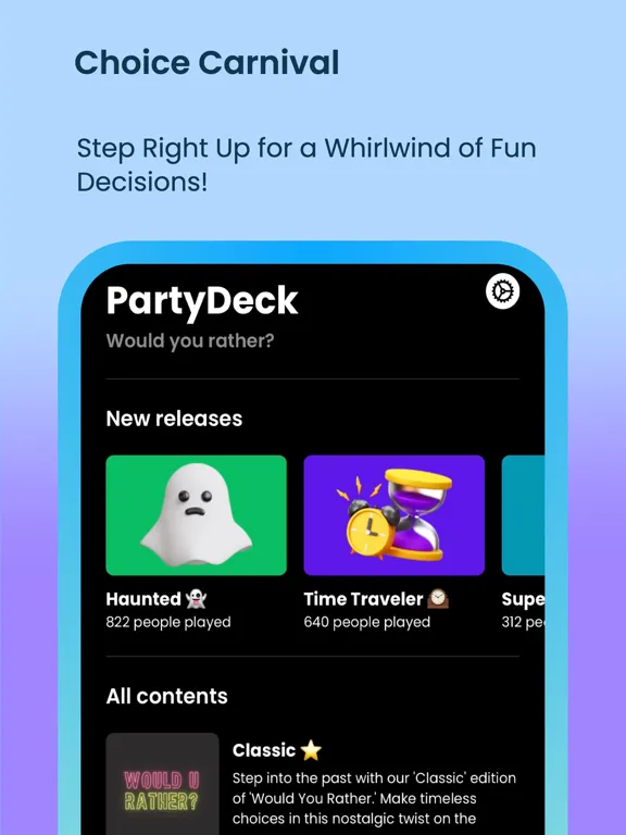 PartyDeck - Would You Rather iPad  Screenshots