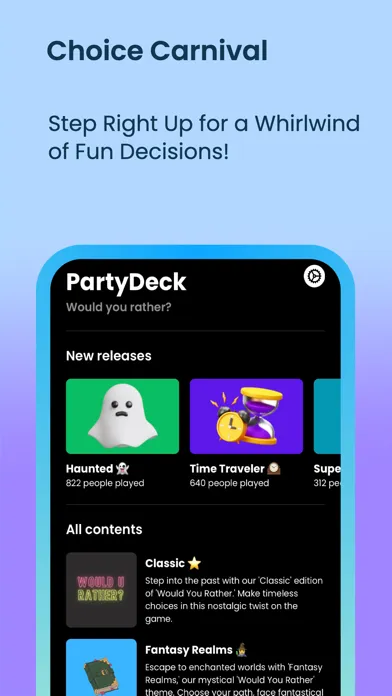 PartyDeck - Would You Rather Screenshots