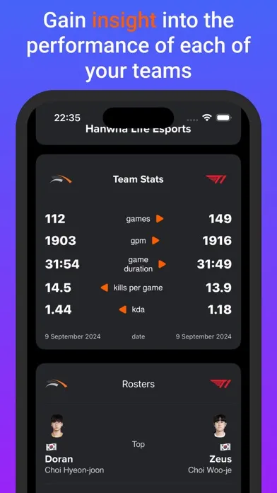 Zrzuty ekranu Esportsfort: Matches & Results