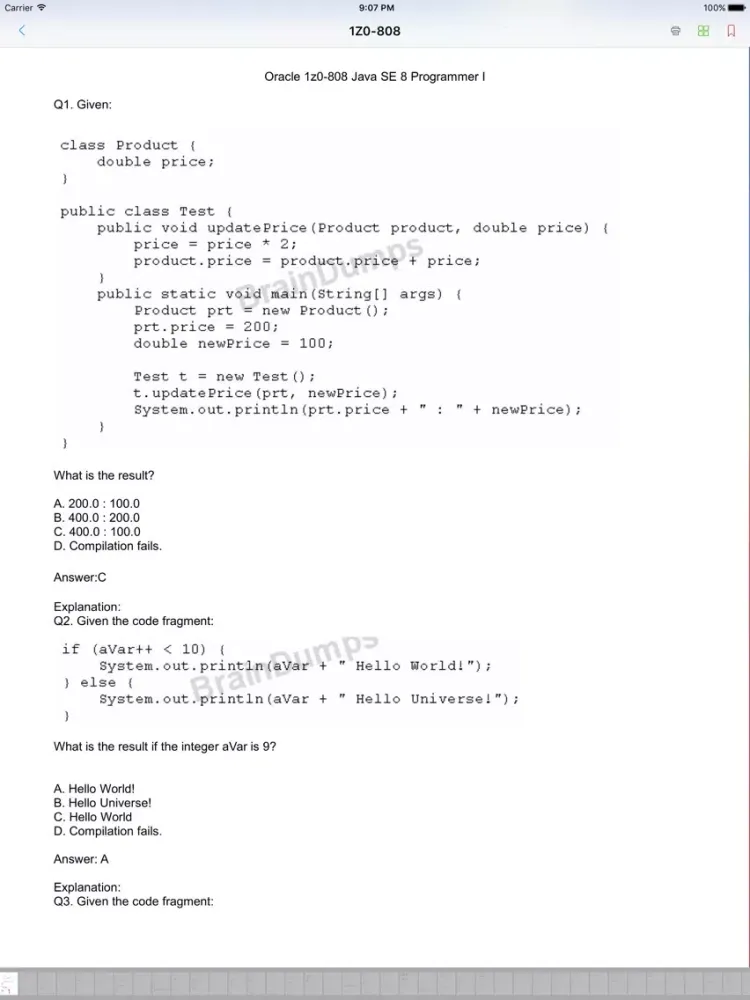 1Z0-808--Java SE 8 Programmer I iPad  スクリーンショット